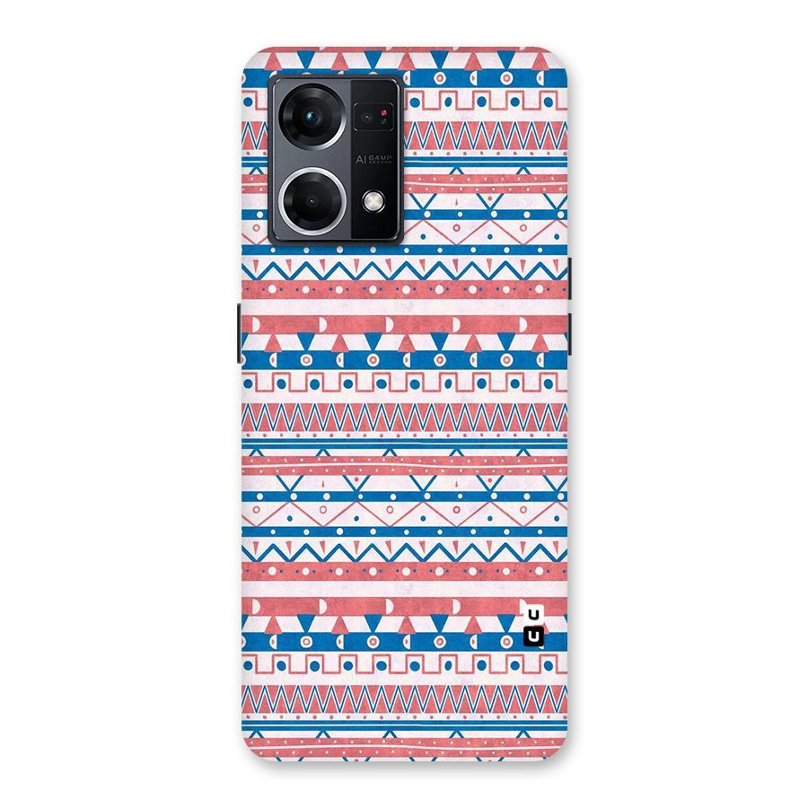 Seamless Ethnic Pattern Glass Back Case for Oppo F21 Pro 5G
