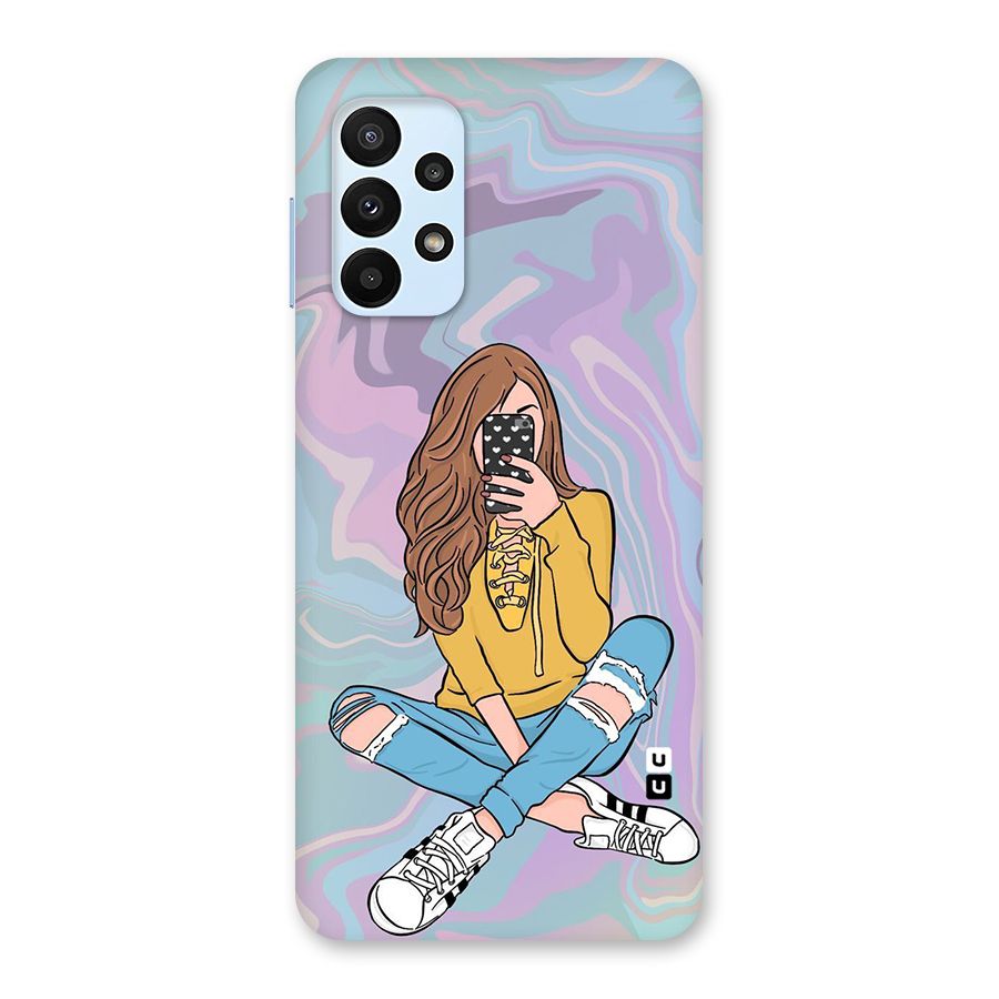Selfie Girl Illustration Back Case for Galaxy A23