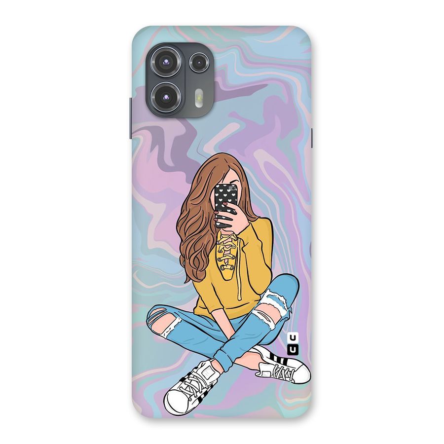 Selfie Girl Illustration Back Case for Motorola Edge 20 Fusion