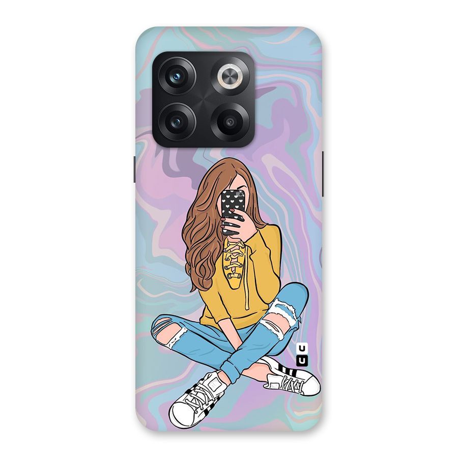 Selfie Girl Illustration Back Case for OnePlus 10T