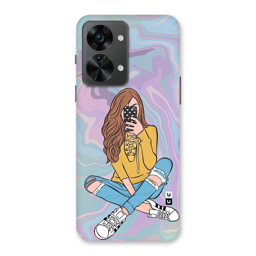 Selfie Girl Illustration Back Case for OnePlus Nord 2T