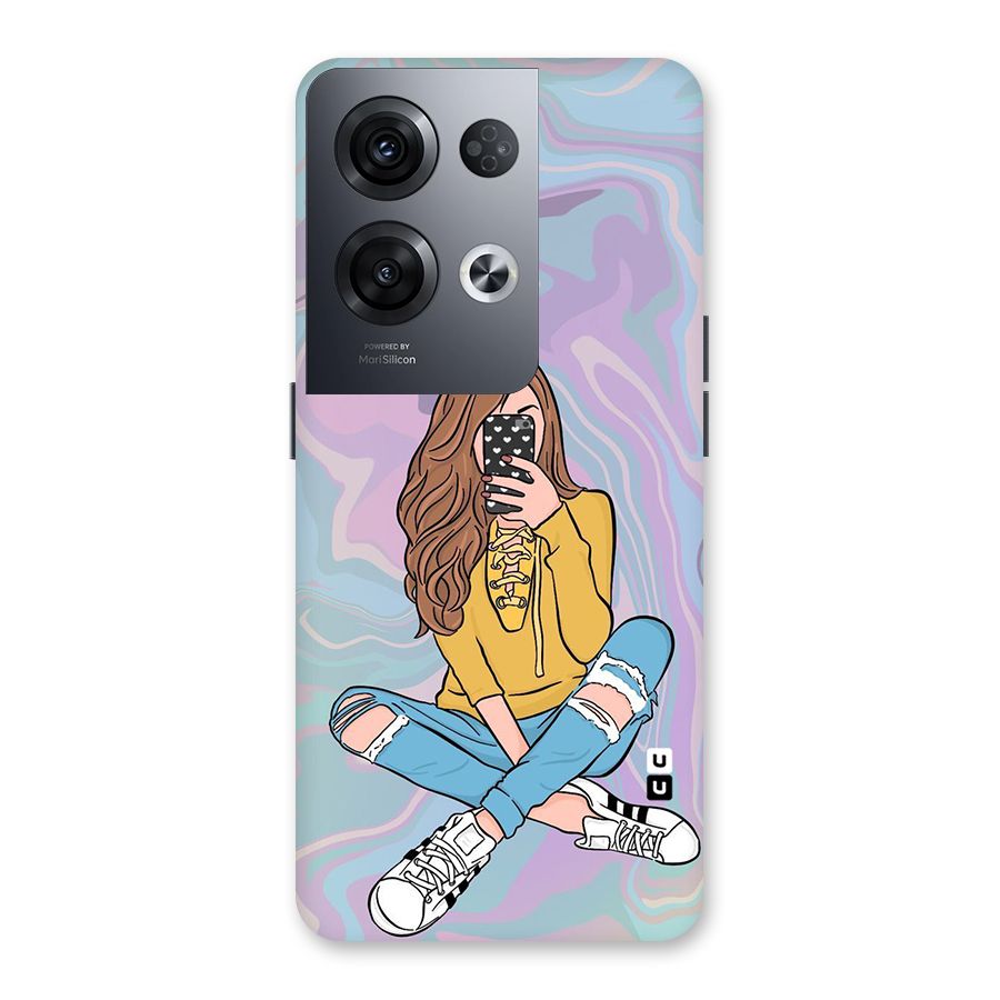 Selfie Girl Illustration Back Case for Oppo Reno8 Pro 5G