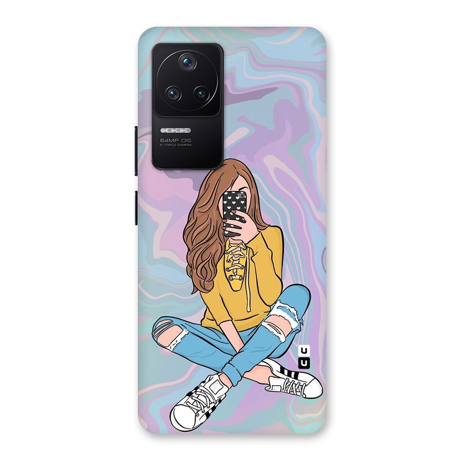 Selfie Girl Illustration Back Case for Poco F4 5G
