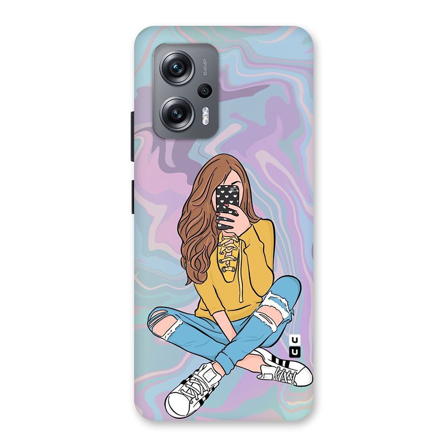 Selfie Girl Illustration Back Case for Redmi K50i