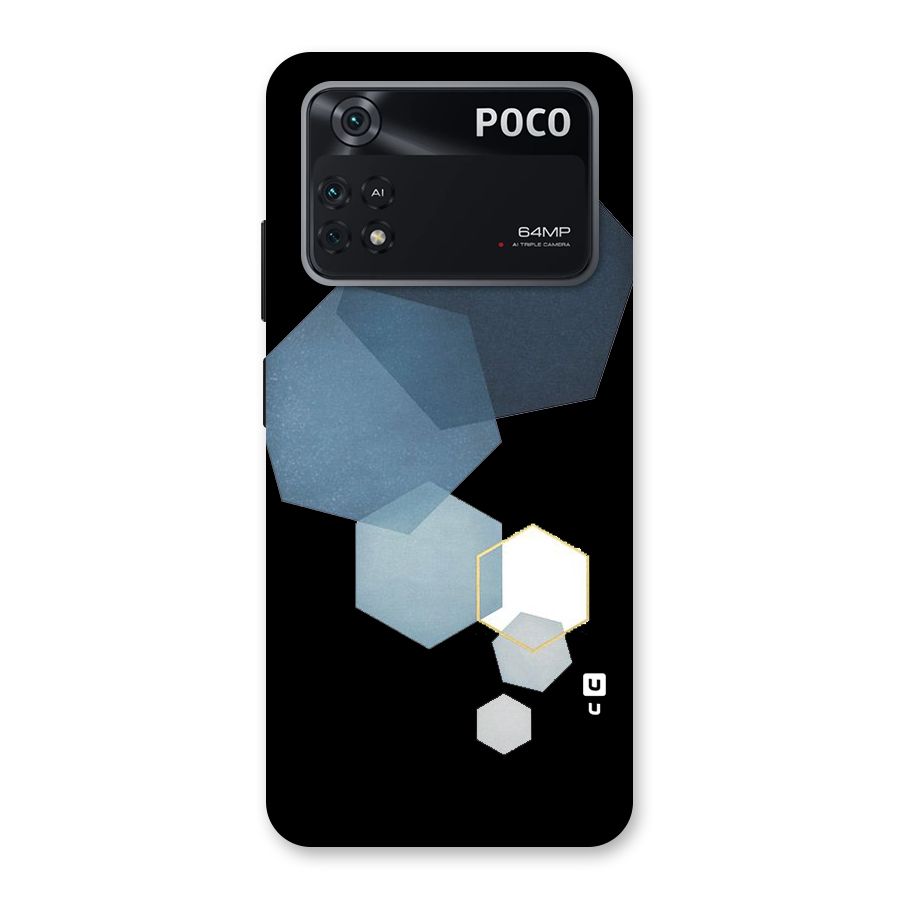 Shades Of Blue Shapes Back Case for Poco M4 Pro 4G