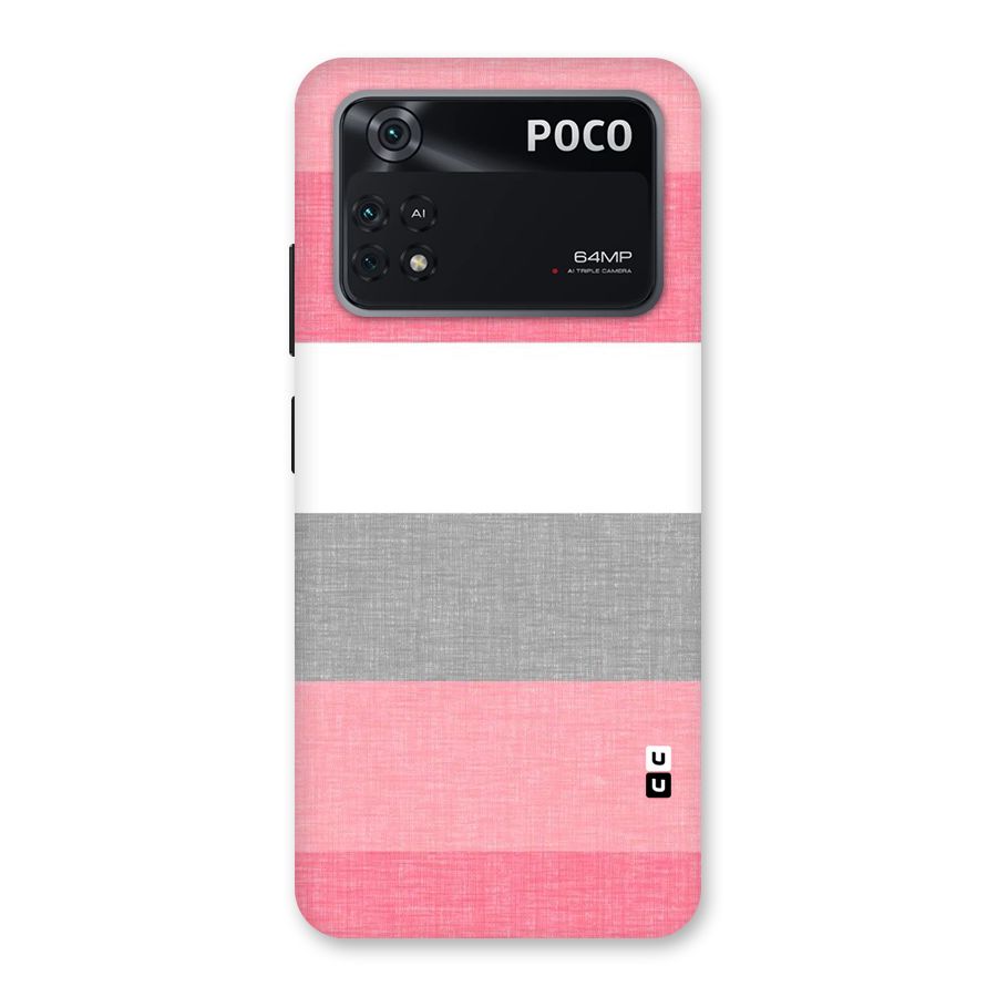Shades Pink Stripes Back Case for Poco M4 Pro 4G