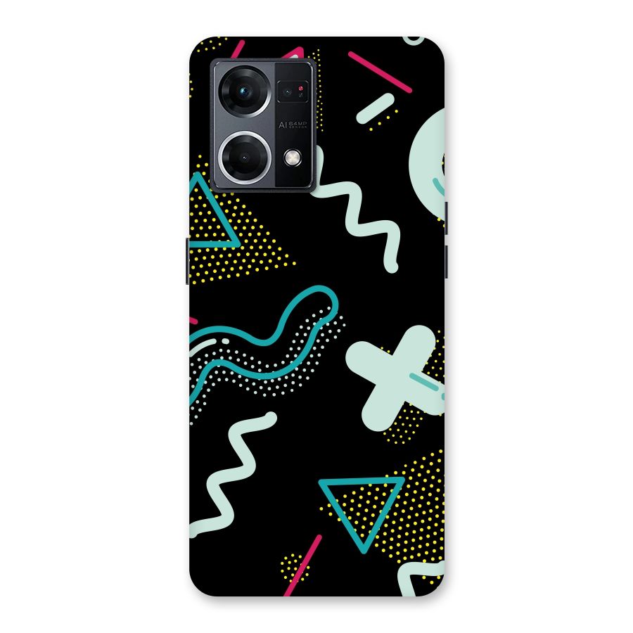 Shapes Pattern Glass Back Case for Oppo F21 Pro 5G