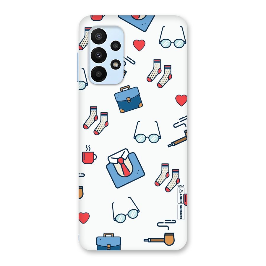 Shirt Spectacles Pattern Back Case for Galaxy A23