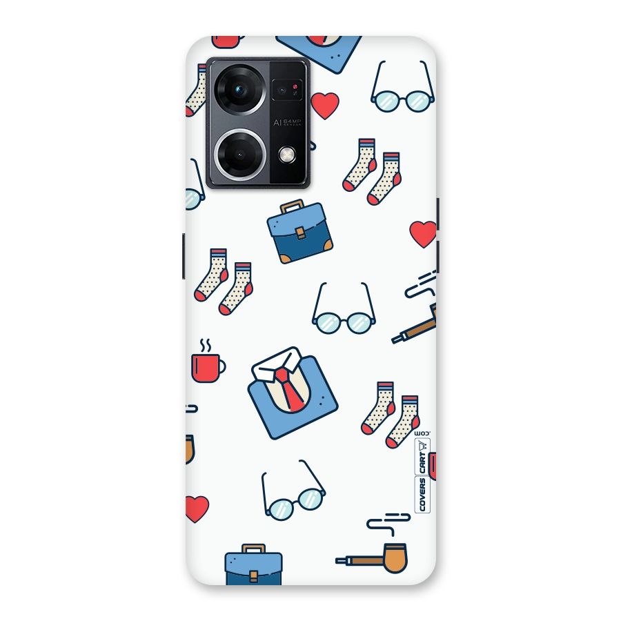 Shirt Spectacles Pattern Glass Back Case for Oppo F21 Pro 5G