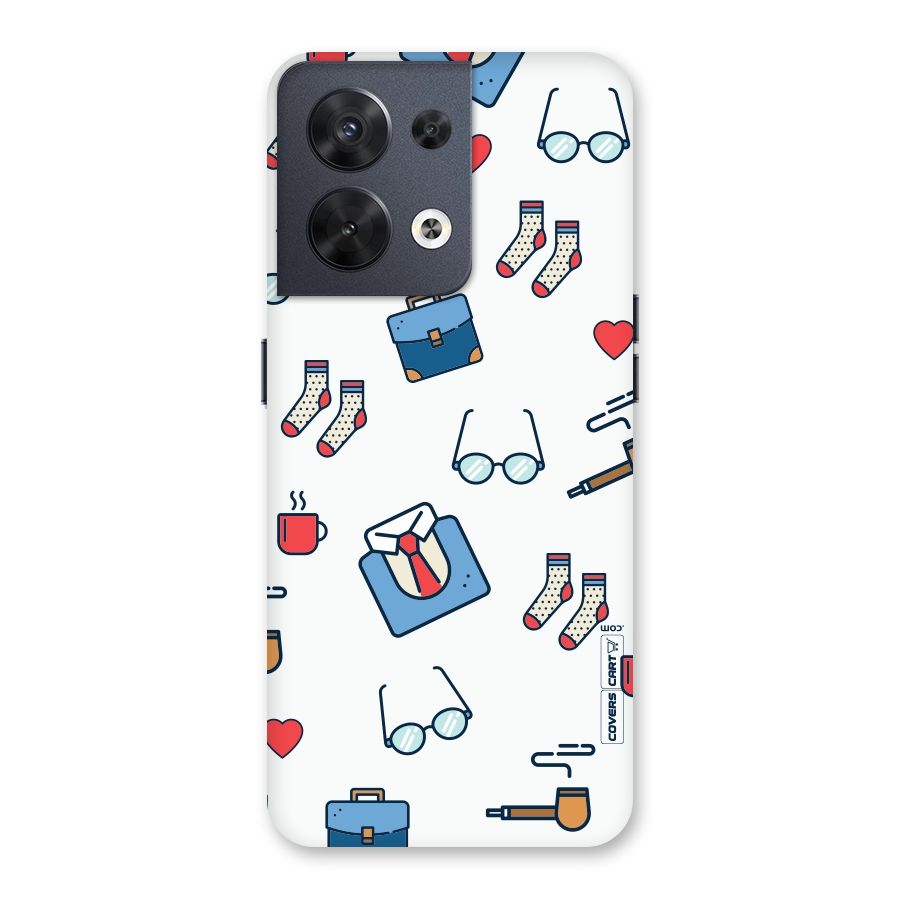Shirt Spectacles Pattern Back Case for Oppo Reno8 5G