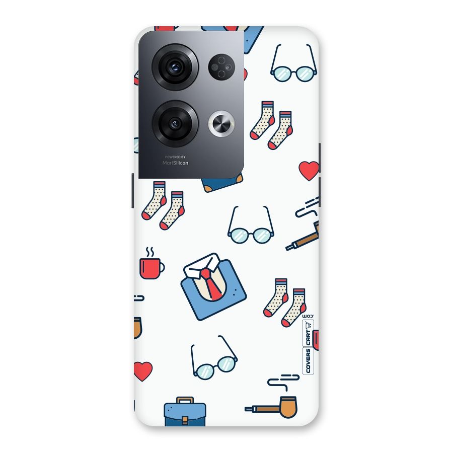 Shirt Spectacles Pattern Back Case for Oppo Reno8 Pro 5G