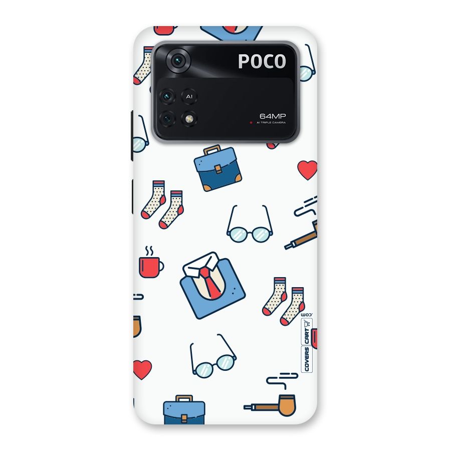Shirt Spectacles Pattern Back Case for Poco M4 Pro 4G