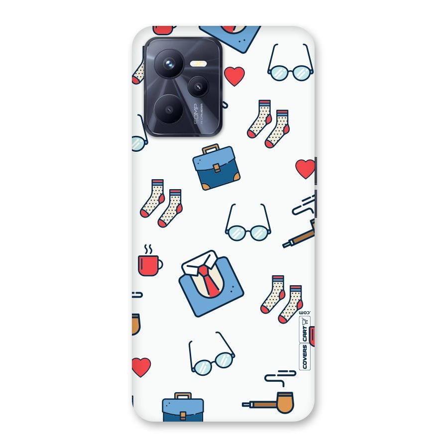 Shirt Spectacles Pattern Back Case for Realme C35
