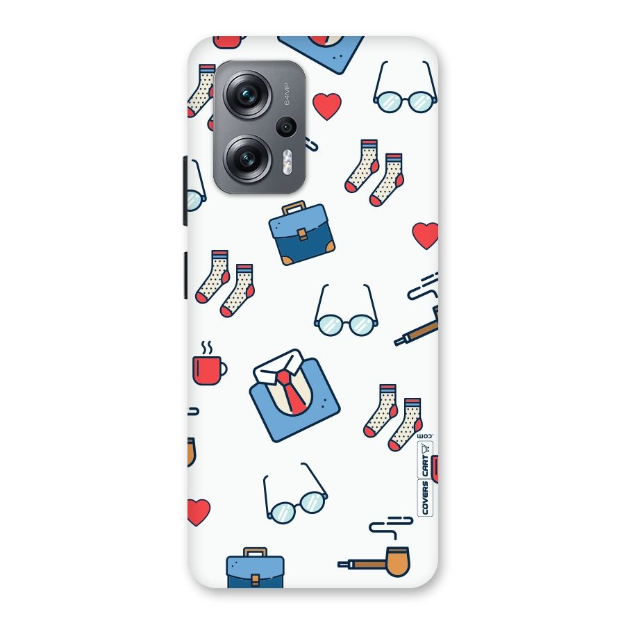 Shirt Spectacles Pattern Back Case for Redmi K50i