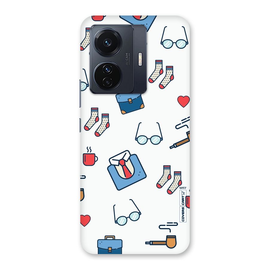 Shirt Spectacles Pattern Back Case for Vivo T1 Pro