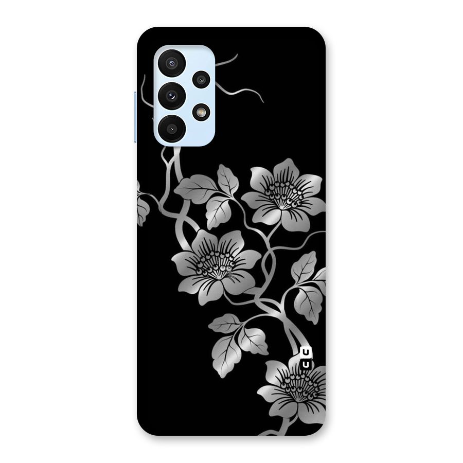 Silver Grey Flowers Back Case for Galaxy A23