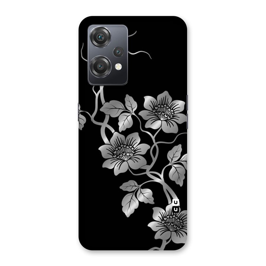 Silver Grey Flowers Back Case for OnePlus Nord CE 2 Lite 5G
