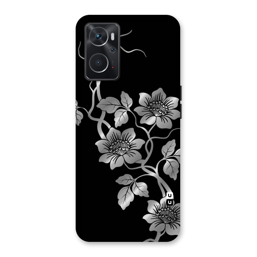 Silver Grey Flowers Back Case for Oppo K10 4G