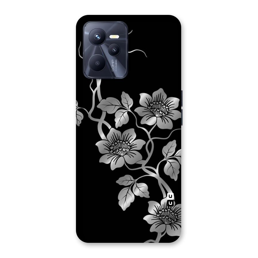 Silver Grey Flowers Back Case for Realme C35