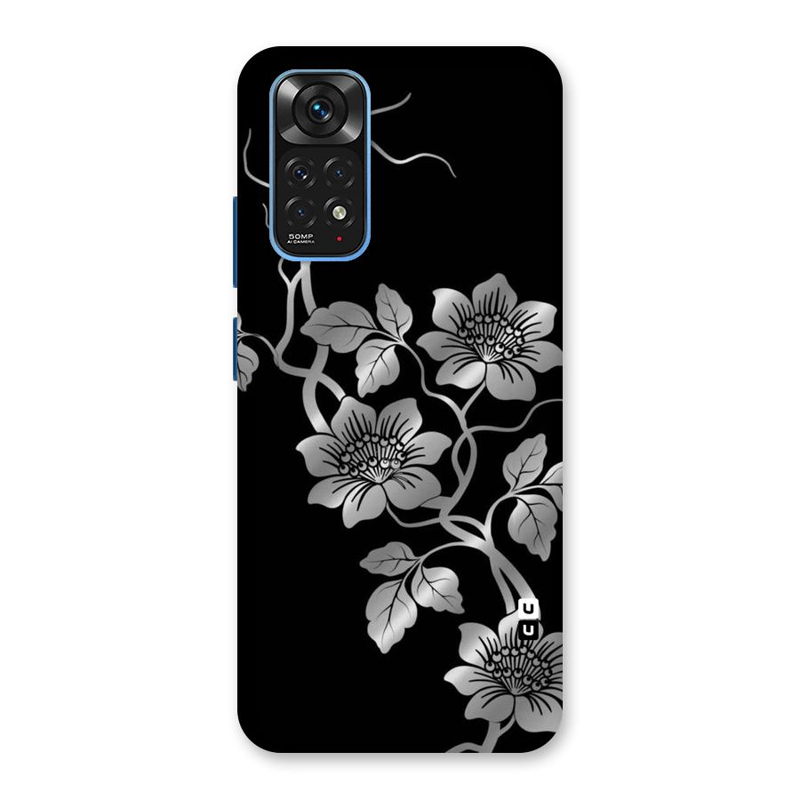 Silver Grey Flowers Back Case for Redmi Note 11S