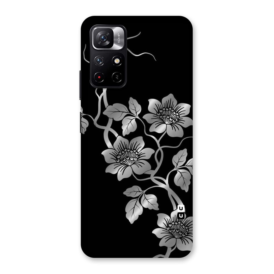 Silver Grey Flowers Back Case for Redmi Note 11T 5G