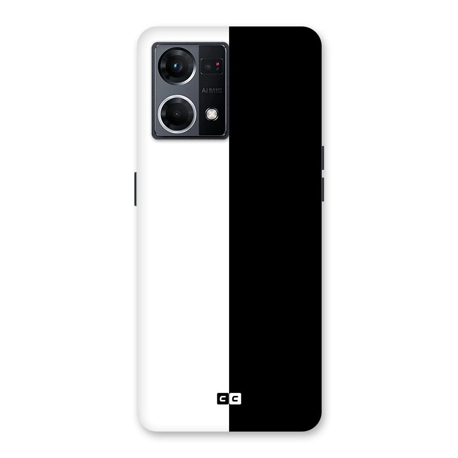 Simple Black White Glass Back Case for Oppo F21 Pro 5G