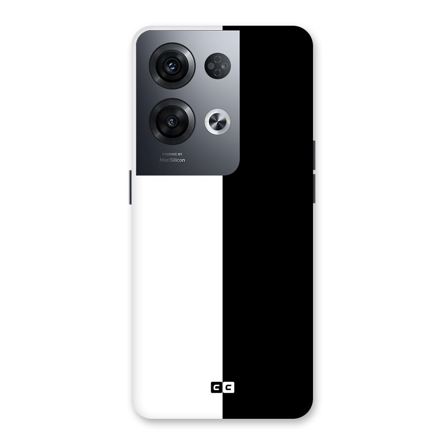 Simple Black White Back Case for Oppo Reno8 Pro 5G