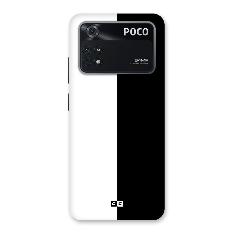 Simple Black White Back Case for Poco M4 Pro 4G