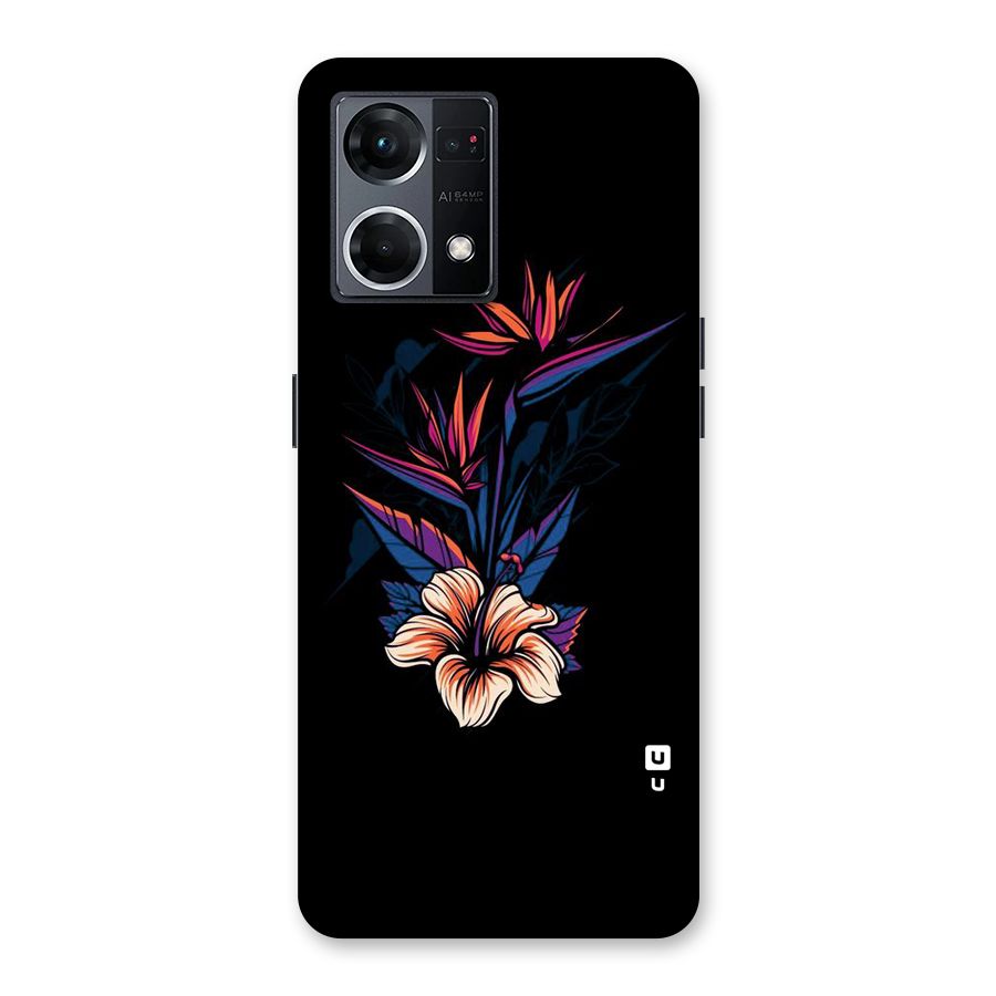 Single Painted Flower Glass Back Case for Oppo F21 Pro 5G