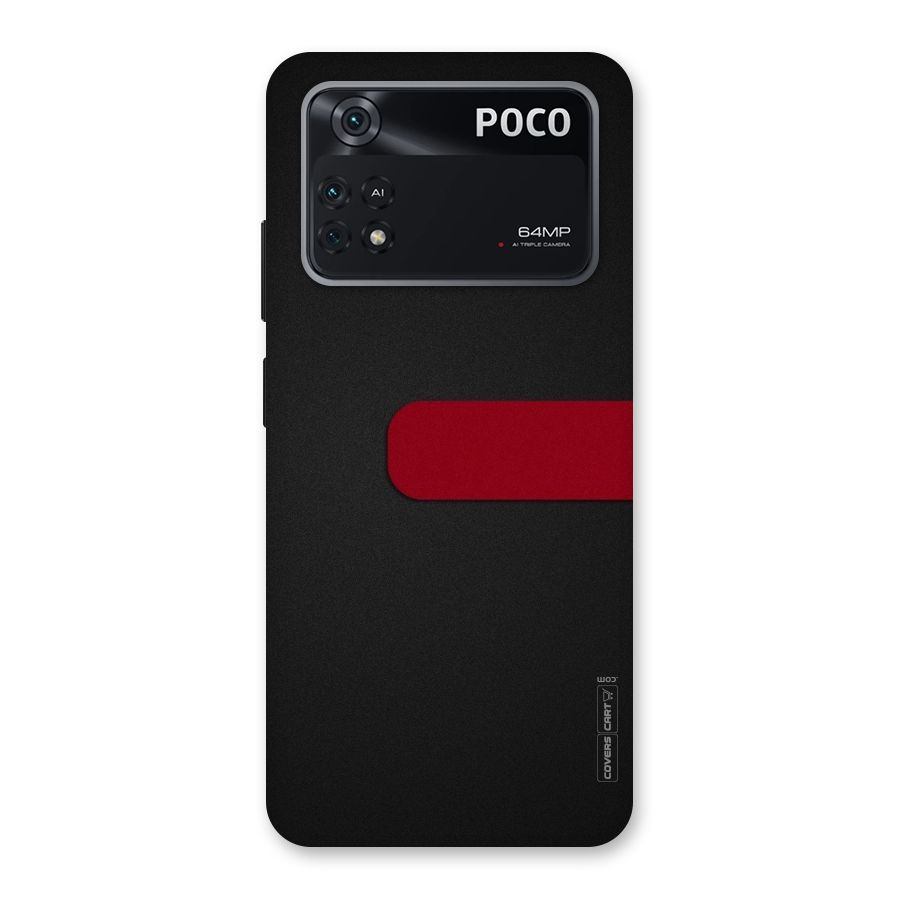 Single Red Stripe Back Case for Poco M4 Pro 4G
