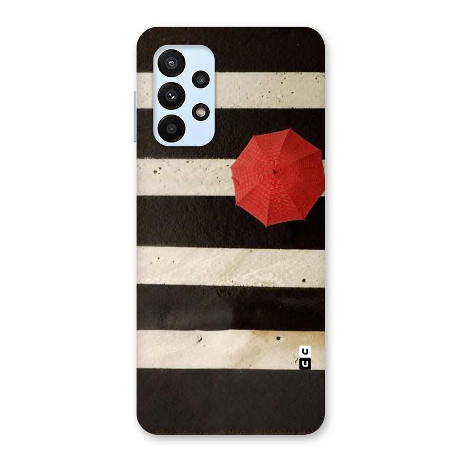 Single Red Umbrella Stripes Back Case for Galaxy A23
