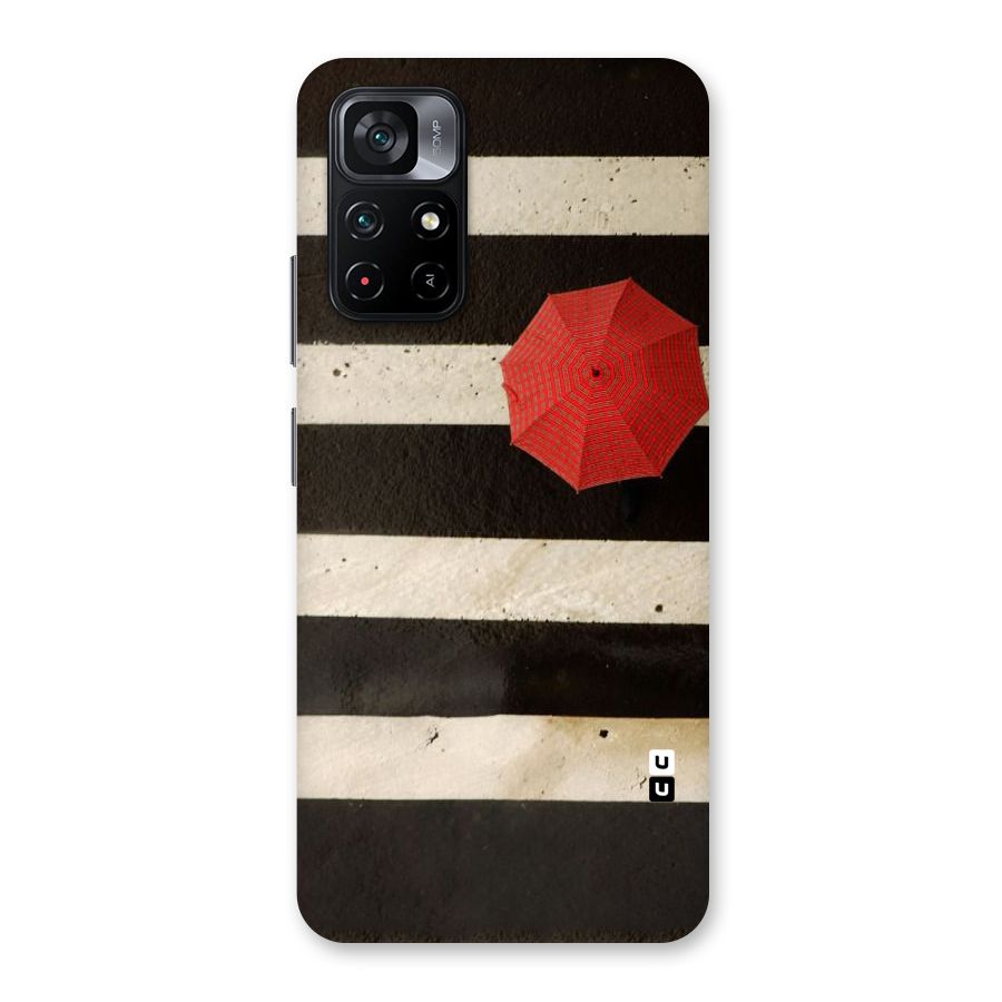 Single Red Umbrella Stripes Back Case for Poco M4 Pro 5G