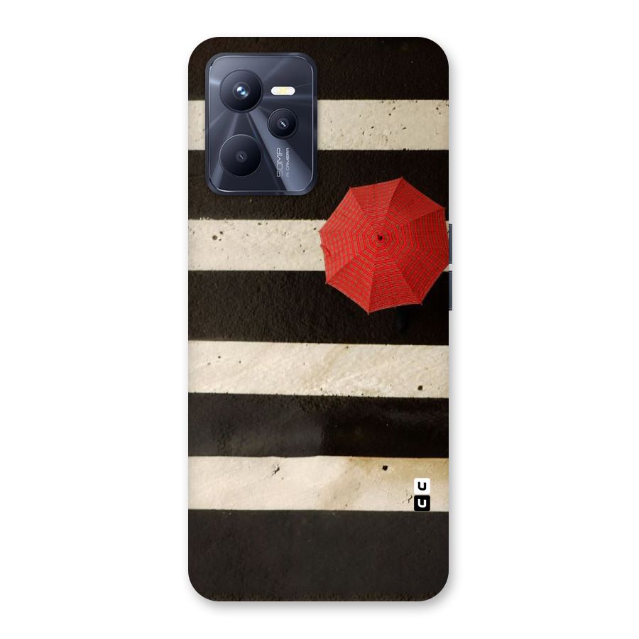 Single Red Umbrella Stripes Back Case for Realme C35