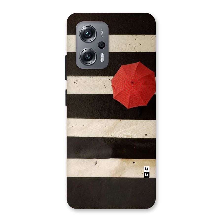 Single Red Umbrella Stripes Back Case for Redmi K50i