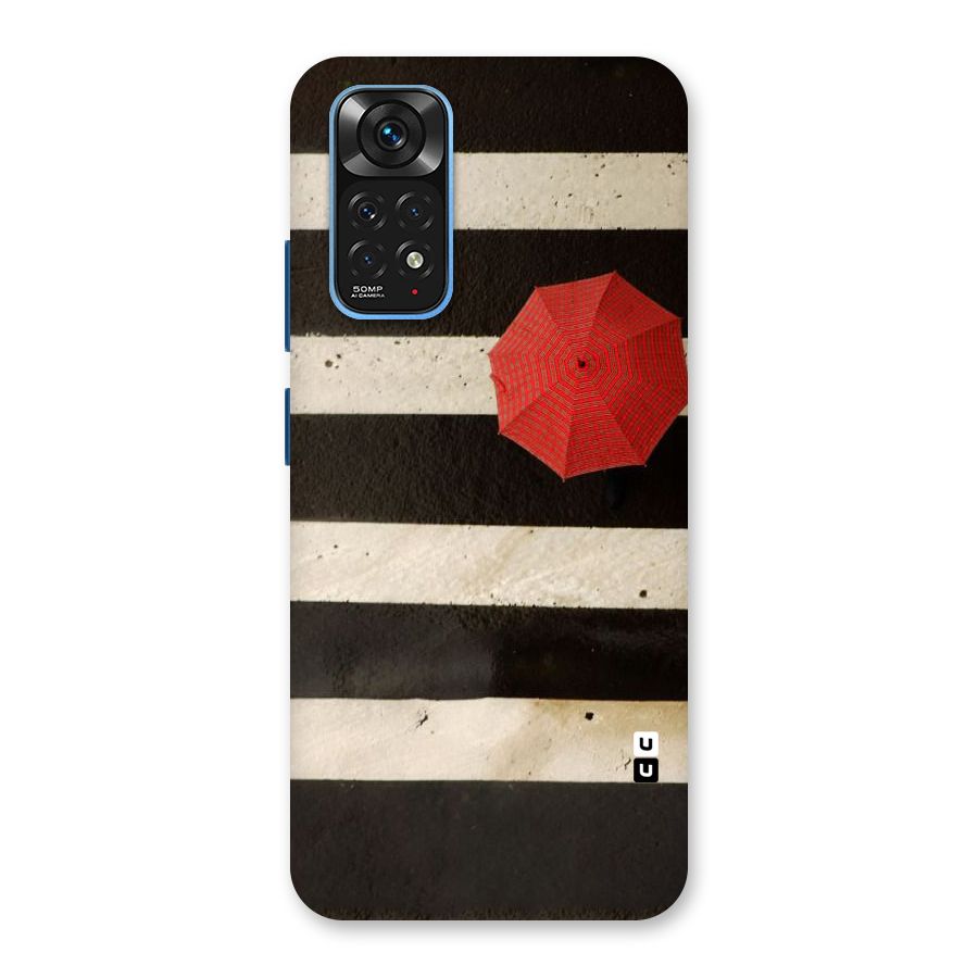 Single Red Umbrella Stripes Back Case for Redmi Note 11S