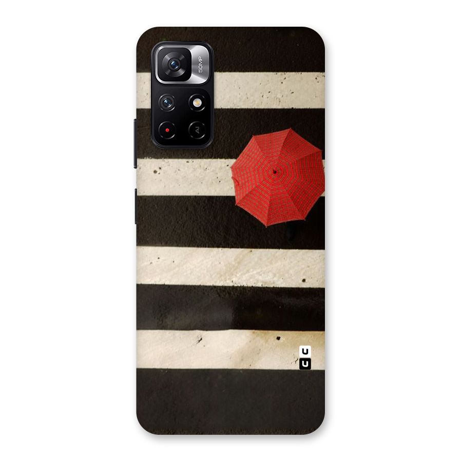 Single Red Umbrella Stripes Back Case for Redmi Note 11T 5G