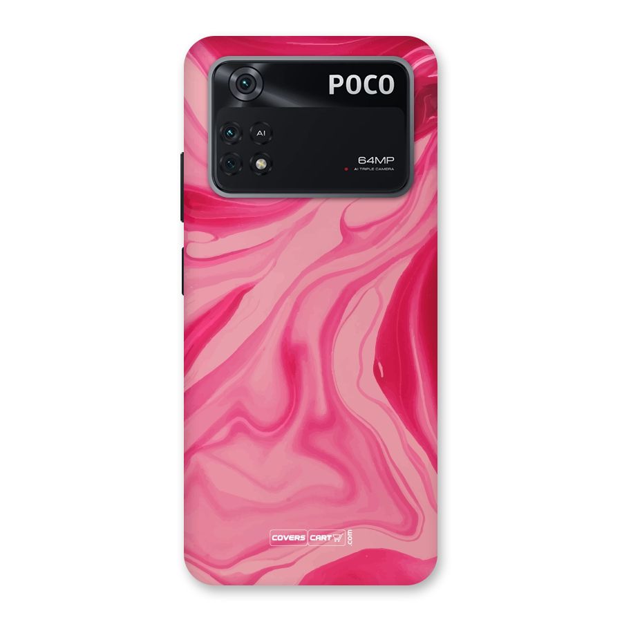 Sizzling Pink Marble Texture Back Case for Poco M4 Pro 4G