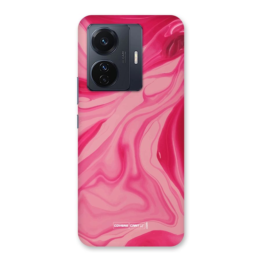 Sizzling Pink Marble Texture Back Case for Vivo T1 Pro