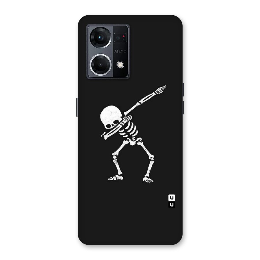 Skeleton Dab White Glass Back Case for Oppo F21 Pro 5G