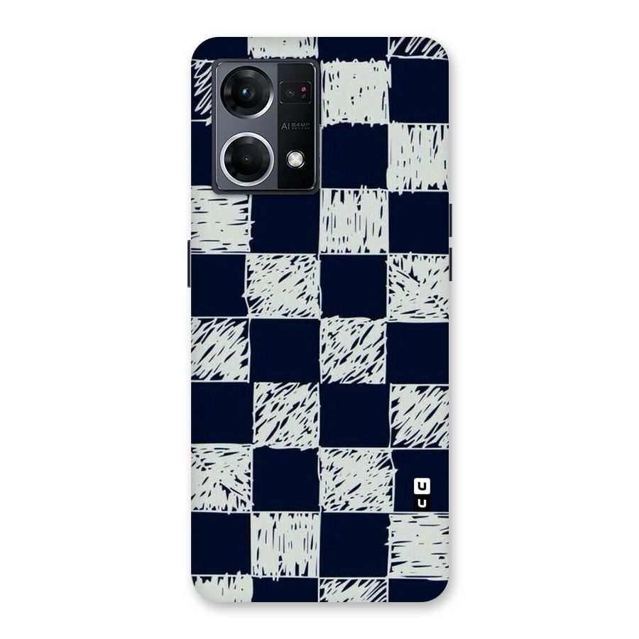 Sketchy Check Design Glass Back Case for Oppo F21 Pro 5G