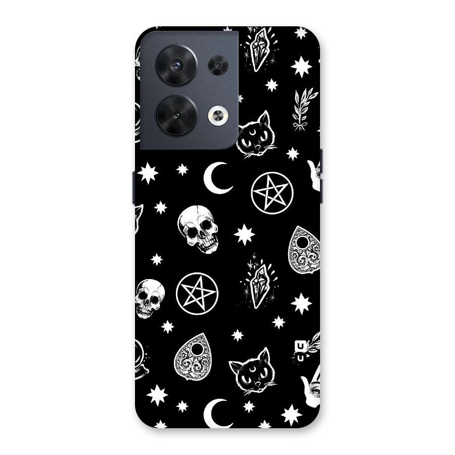 Skull Moon Design Back Case for Oppo Reno8 5G