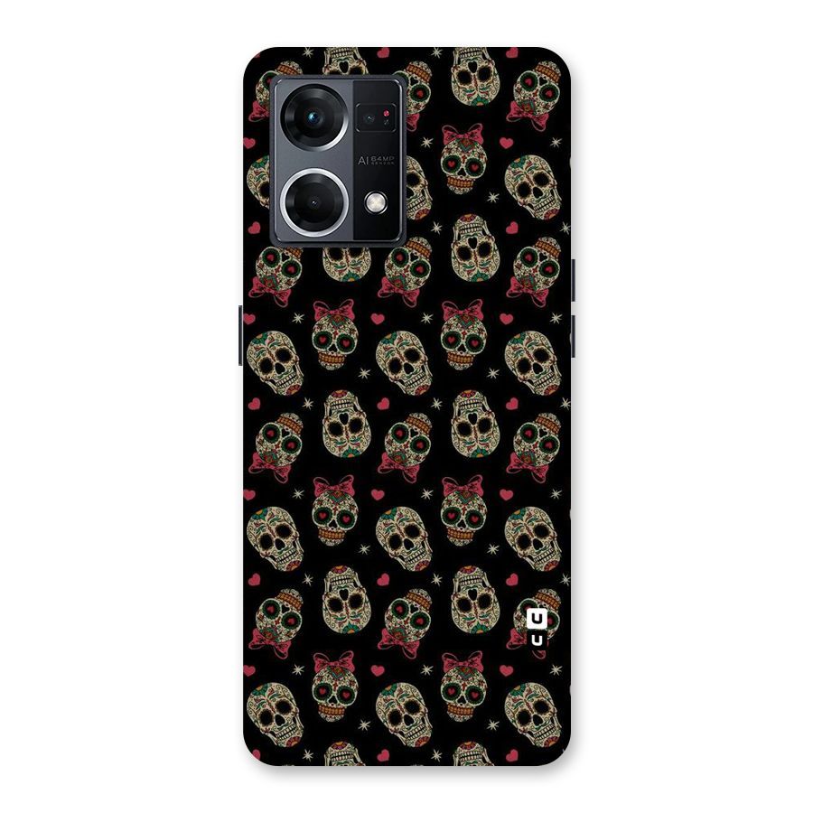 Skull Pattern Glass Back Case for Oppo F21 Pro 5G