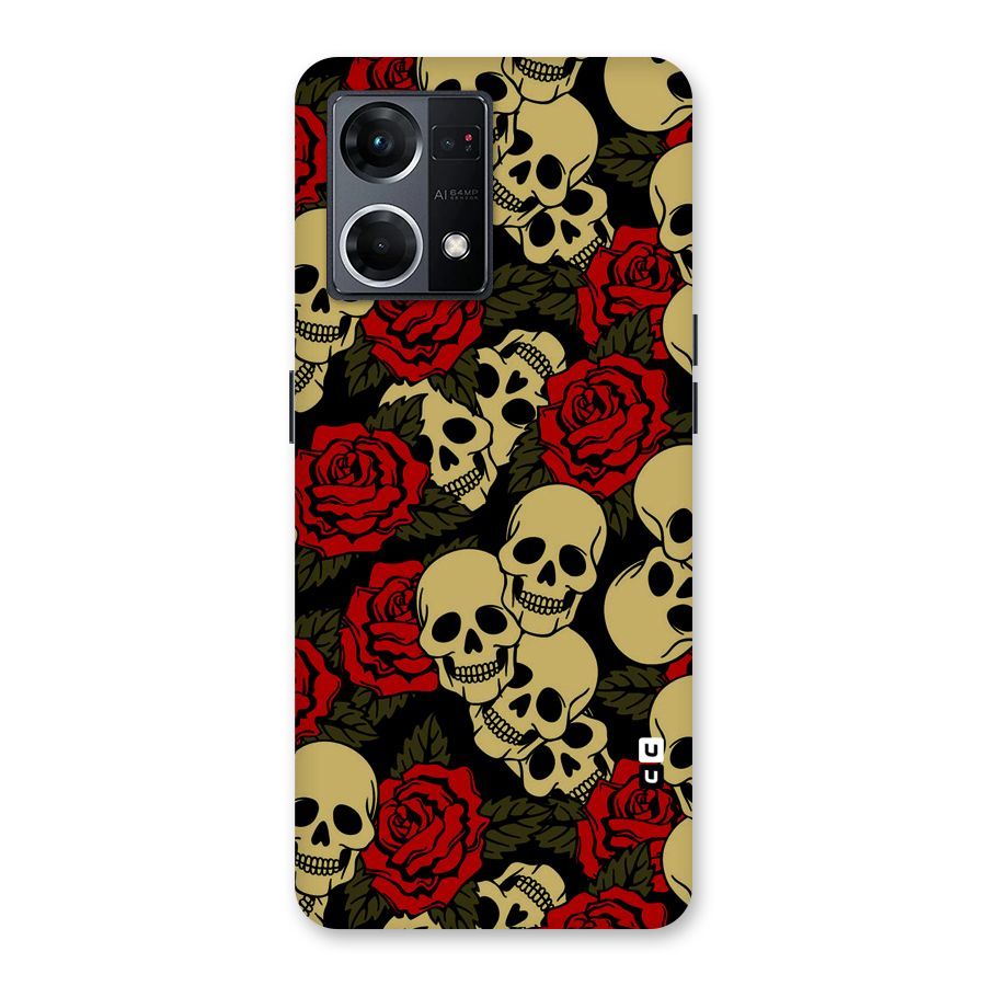 Skulled Roses Glass Back Case for Oppo F21 Pro 5G