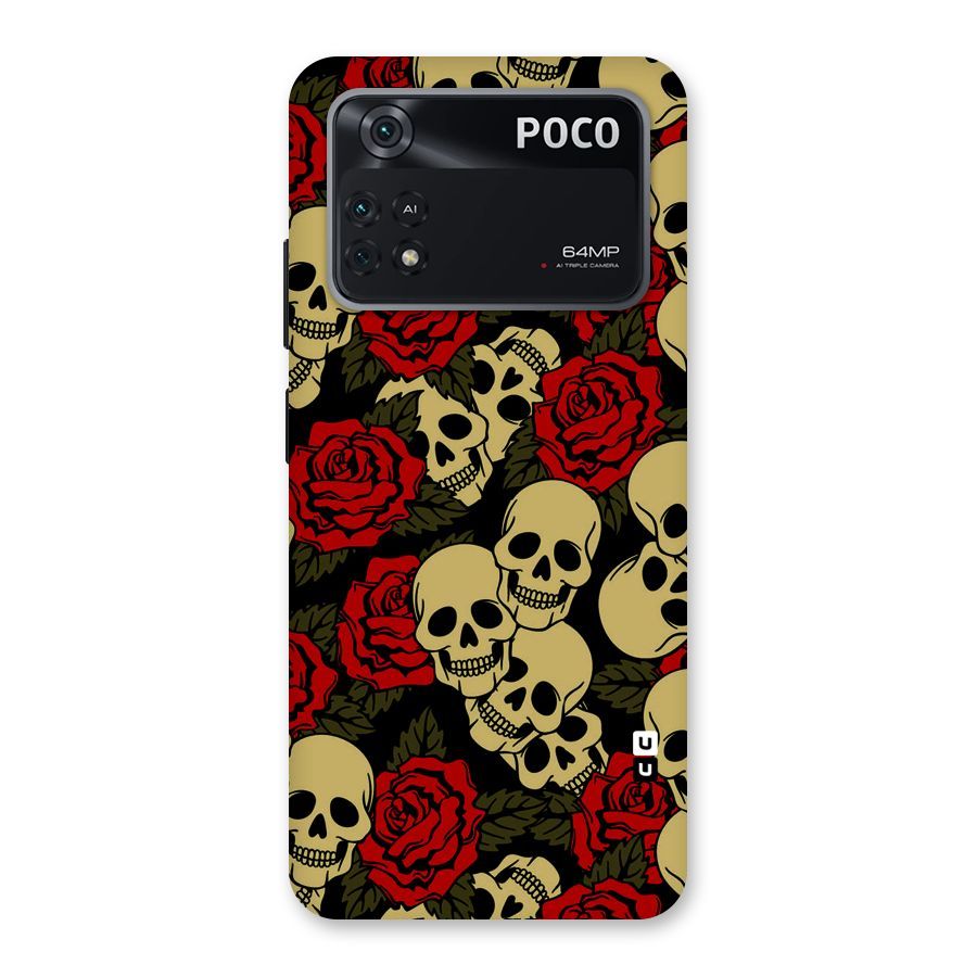Skulled Roses Back Case for Poco M4 Pro 4G
