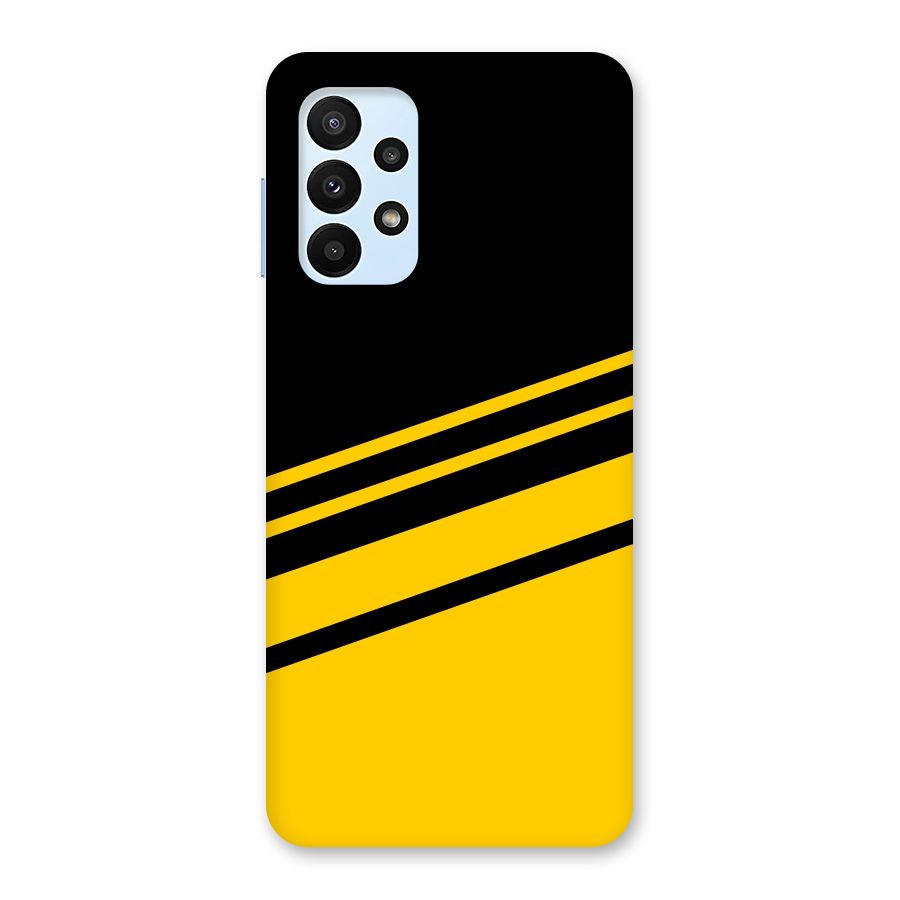 Slant Yellow Stripes Back Case for Galaxy A23