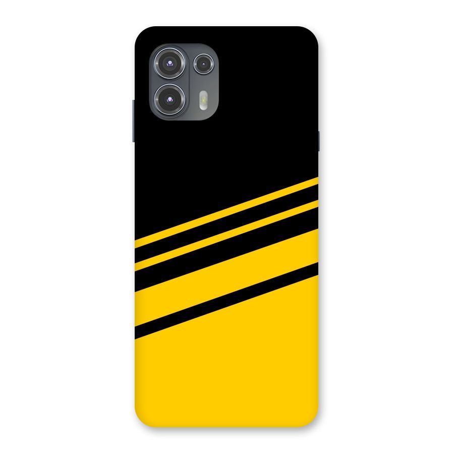 Slant Yellow Stripes Back Case for Motorola Edge 20 Fusion