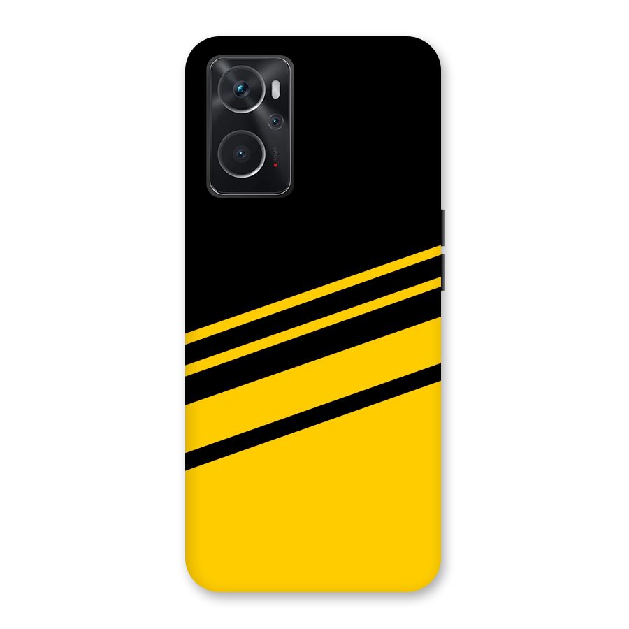 Slant Yellow Stripes Back Case for Oppo K10 4G