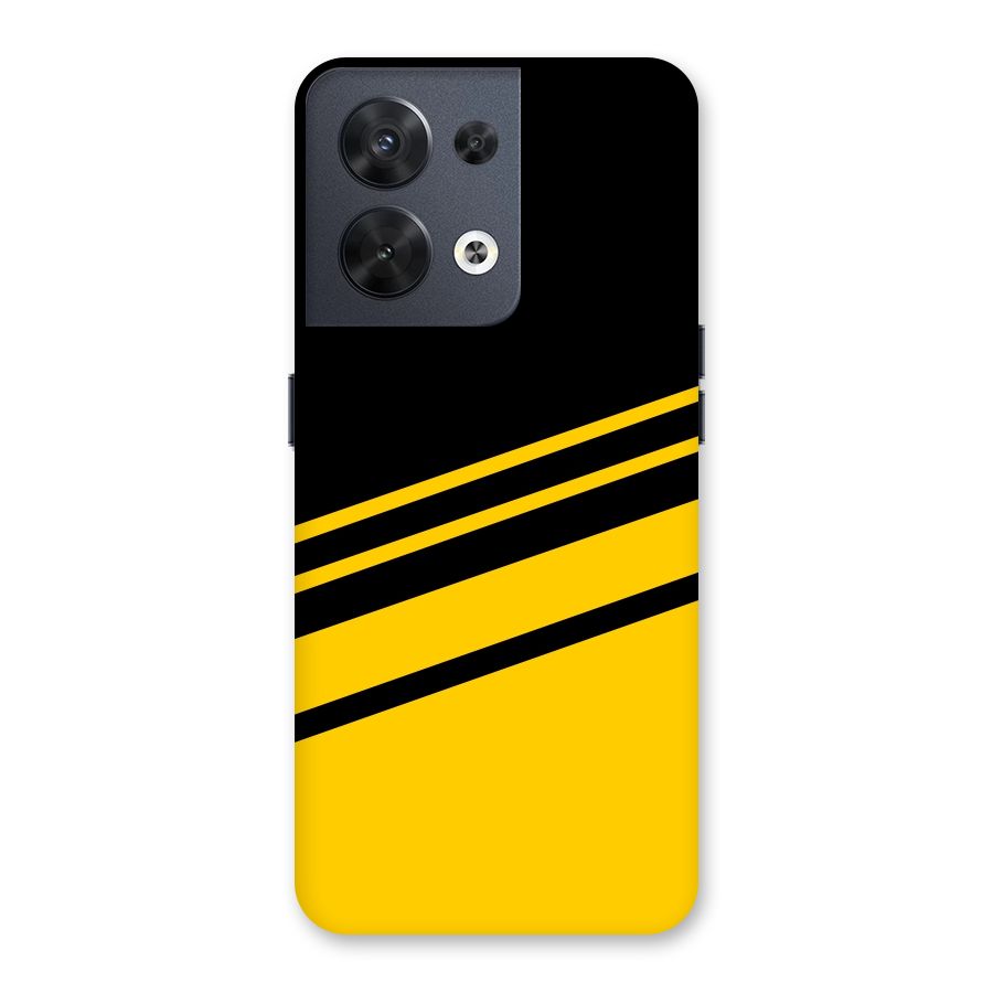 Slant Yellow Stripes Back Case for Oppo Reno8 5G