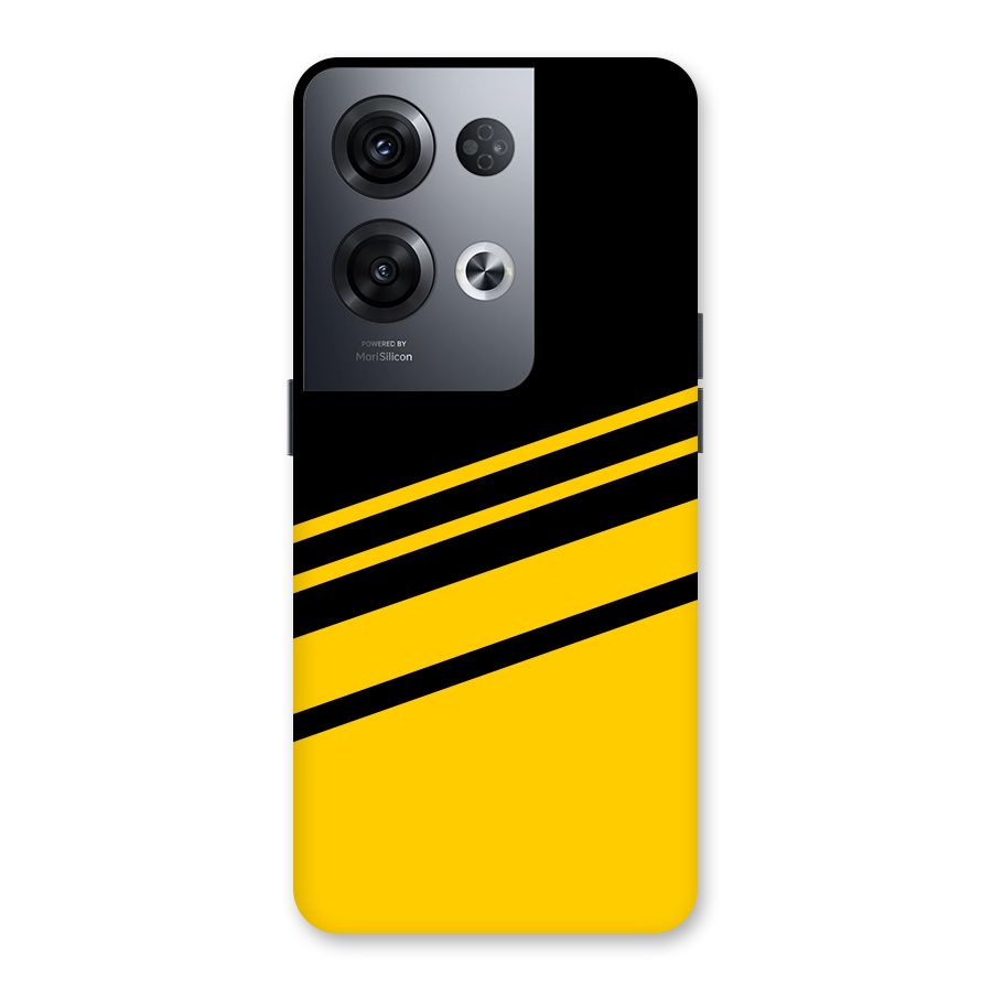 Slant Yellow Stripes Back Case for Oppo Reno8 Pro 5G