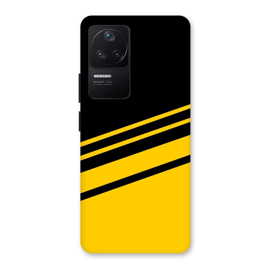 Slant Yellow Stripes Back Case for Poco F4 5G
